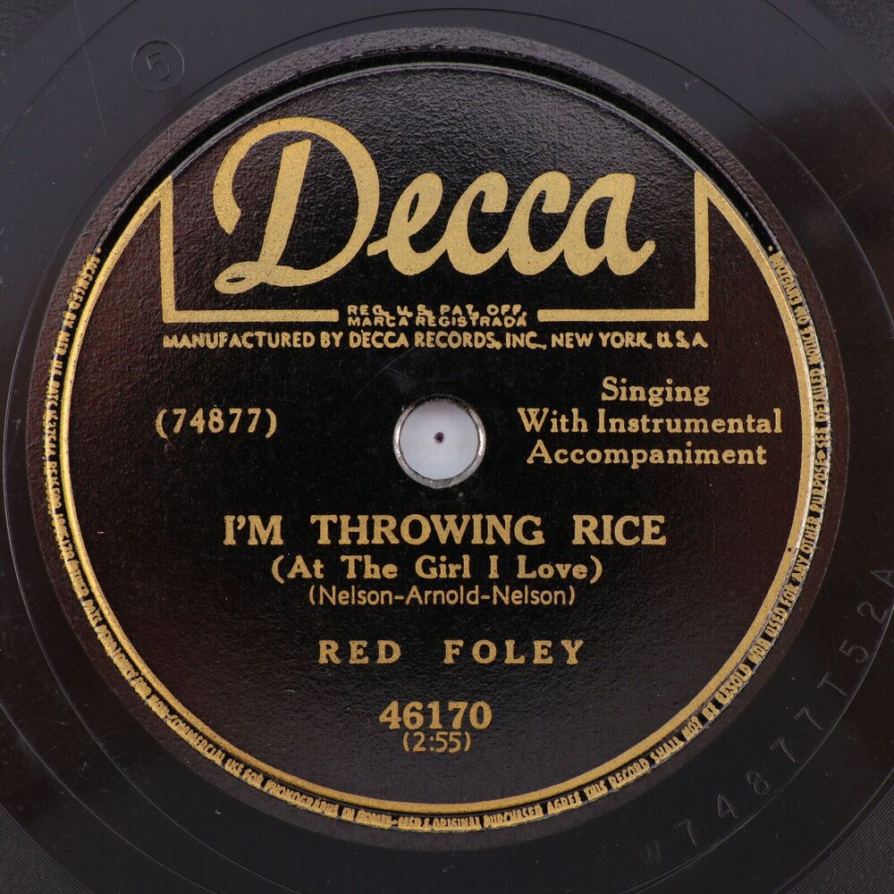Red Foley – Tennessee Polka / I'm Throwing Rice - 1949 10" 78 rpm Record 46170 - Picture 3 of 16